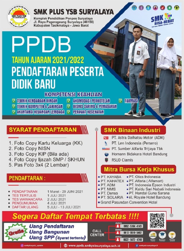 SMK Plus YSB Suryalaya Menerima Peserta Didik Baru Tahun Ajaran 2021 ...