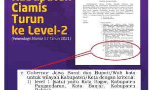 Vaksinasi Mencapai Angka 54,16%, Kabupaten Ciamis Kembali Ke PPKM Level 2