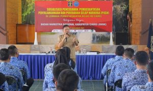 Lapas Kelas IIB Ciamis Bekerja Sama Dengan BNNK Ciamis Gelar Sosialisasi P4GN dan Test Urine