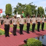 Polres Pekalongan Gelar Upacara Korps Rapor Kenaikan Pangkat dan Pelepasan Personel Purna Tugas