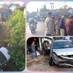 Kapolsek Ciawi Bantu Evakuasi Mobil Agya Terperosok ke Sungai di Ciawi