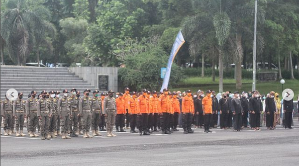 Satpol PP Kab.Tasikmalaya Ikuti Upacara dan Pengamanan Peringatan Hardiknas 2022