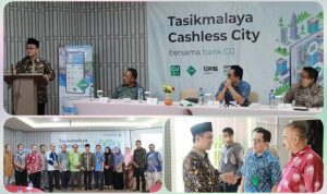 -collage Wakil Bupati H.Cecep NY Hadiri Pemaparan Kabupaten Tasikmalaya Cashless City