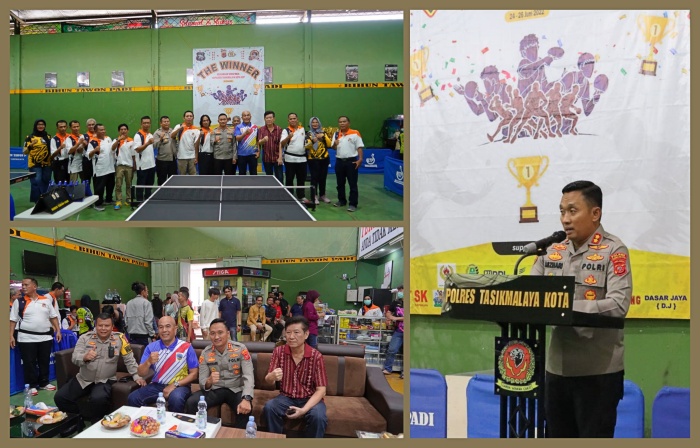 Pembukaan Pertandingan Kejuaraan Tenis Meja Kapolres Tasikmalaya Kota Cup Dalam Rangka Hari Bhayangkara Ke-76