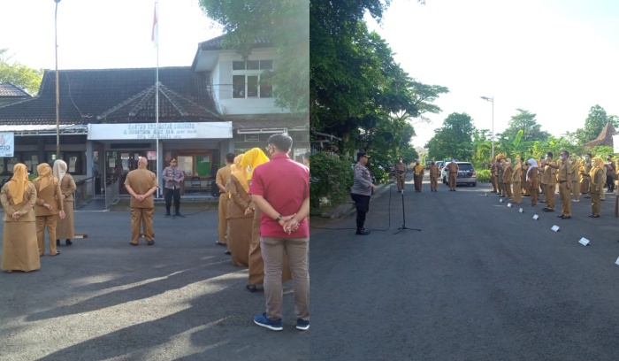 Kapolsek Cihideung Pimpin Apel Mingguan Gabungan Instansi Se-Kecamatan Cihideung