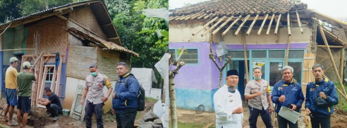 Personel Bhabinkamtibmas Pantau Monev RTLH TA. 2022 Kelurahan Sukajaya Kecamatan Purbaratu