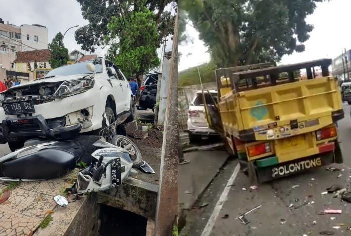 Tabrakan Melibatkan 7 Kendaraan di Jalan Martadinata Kota Tasikmalaya, Tiga Orang Mengalami Luka