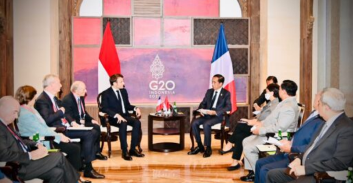 Presiden Jokowi Lakukan Pertemuan Bilateral dengan Presiden Prancis Disela sela KTT G20 Bali