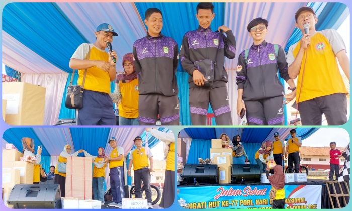 Ketua PC PGRI Lumbung dan Kades Awiluar sambut Kedatangan Atlet Sepak Takraw