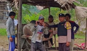 Jelang Malam Pergantian Tahun, Bhabinkamtibmas Polsek Gunungtanjung, Giat Sampaikan Himbauan Kamtibmas