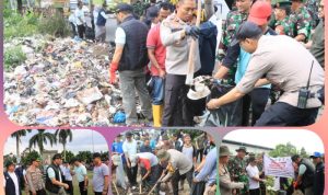 Kapolres Tasikmalaya Kota Hadiri Apel Gabungan Tim Satuan Tugas Pengelolaan Sampah Tasik Resik di Halaman Balekota Tasikmalaya.