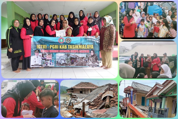 Peduli Korban Gempa Cianjur, Keluarga Besar IGTKI-PGRI Kabupaten Tasikmalaya Salurkan Bantuan Sebesar Rp.38.690.500