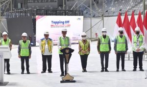 Presiden Jokowi Lakukan Topping Off Indoor Multifunction Stadium GBK