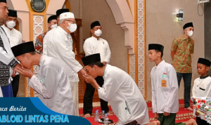 Malam Ketiga Ramadan, Wapres Tarawih Bersama para Santri Ponpes An Nawawi Tanara