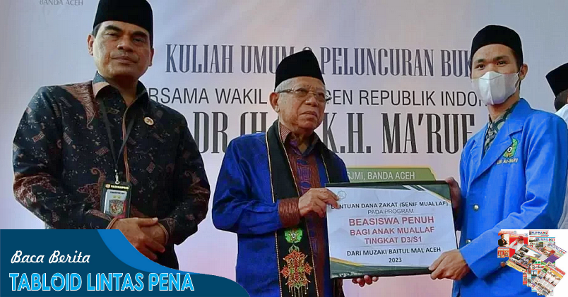 Wapres K.H. Ma’ruf Amin Serahkan Beasiswa Pendidikan Kepada Mahasiswa UIN Ar-Raniry