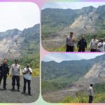 1a Personel Polsek Sukaratu Cek Longsor Dinding Kawah Gunung Galunggung