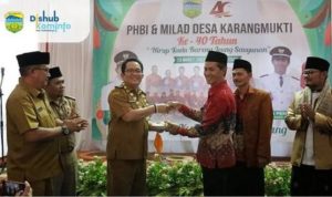 Bupati Ade Sugianto Hadiri Milad Desa Karangmukti