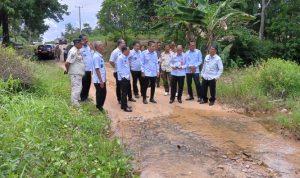 Jalan Rusak Muara Sungkai Digenangi Air Wabup Ardian Langsung Meninjau Lokasi
