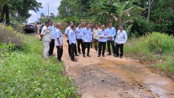 Jalan Rusak Muara Sungkai Digenangi Air Wabup Ardian Langsung Meninjau Lokasi