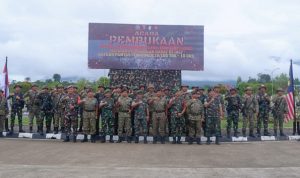 Dansatgas Pamtas Yonif 645/Gty Hadiri Upacara Pembukaan Patroli Terkoordinasi TNI-TDM Seri 1/2023