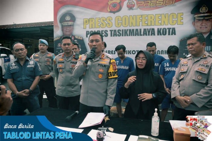 Kapolres Tasikmalaya Kota Pimpin Press Rilis Pengungkapan Kasus Curanmor Lintas Wilayah