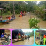 Satgas Pamtas Yonif 645/GTY Bantu Evakuasi Warga Terdampak Banjir dan Bagikan Bantuan Sembako