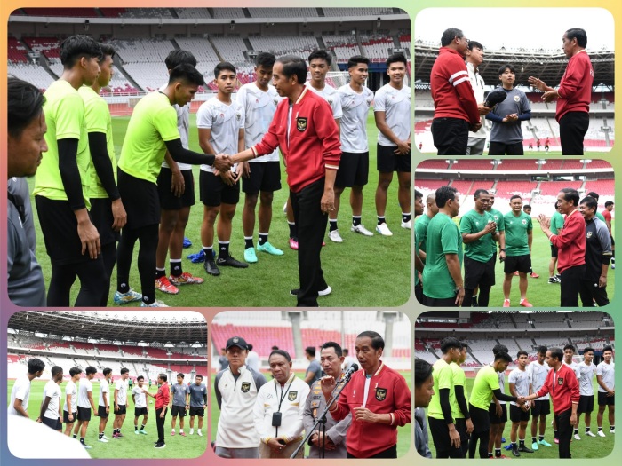 Presiden Jokowi Temui Pemain Timnas U-20 di Stadion Utama GBK, Berikan Suport