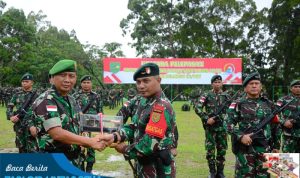 Kasrem 172/PWY Pimpin Upacara Pelepasan Satgas Pamtas Kewilayahan Yonif Raider 142/KJ
