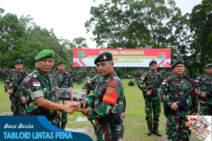 Kasrem 172/PWY Pimpin Upacara Pelepasan Satgas Pamtas Kewilayahan Yonif Raider 142/KJ