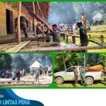 Satgas Pamtas Yonif 645/Gardatama Yudha Bersama Warga Karya Bakti Persiapan Event Kebudayaan Gawia Sowa