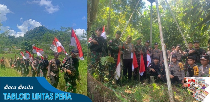 Sinergitas TNI-POLRI, Satgas Pamtas Yonif 645/GTY Gelar Patroli Gabungan Di Perbatasan RI-Malaysia