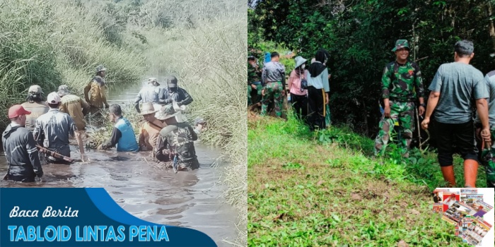 Antisipasi Banjir, Satgas TMMD Reguler Ke-116 Kodim 1012 /Buntok Bersama Warga Bersihkan Aliran Sungai