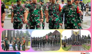 Dansatgas Pamtas Yonif 645/GTY Sambut dan Dampingi Kunjungan Kerja Aster Panglima TNI di PLBN Entikong