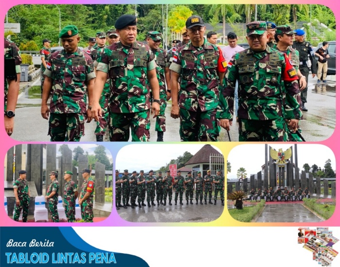 Dansatgas Pamtas Yonif 645/GTY Sambut dan Dampingi Kunjungan Kerja Aster Panglima TNI di PLBN Entikong