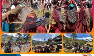 Dukung Pembangunan Gereja, Satgas Yonif 721/Mks Bersama Masyarakat Lanny Jaya Gelar Acara Bakar Batu