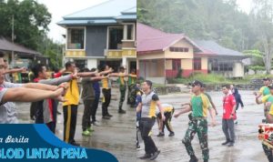 Senam Ceria Ala Satgas Pamtas Yonarmed 10/ Bradjamusti dan mansyarakat Badau