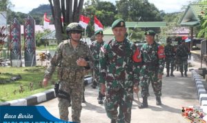 Bangun Sinergitas Tentara Diraja Malaysia Kunjungi Makotis Satgas Pamtas
