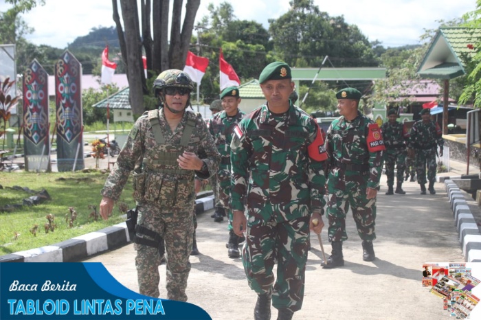 Bangun Sinergitas Tentara Diraja Malaysia Kunjungi Makotis Satgas Pamtas