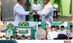 Bupati Lampung Utara Bersama Forkopimda Sholat Idul Adha di Halaman Kantor Pemda