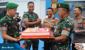 Tingkatkan Sinergitas, Kodim 1012/Buntok Beri Kejutan Polres Barito Selatan Dalam Rangka Hut Bhayangkara Ke-77