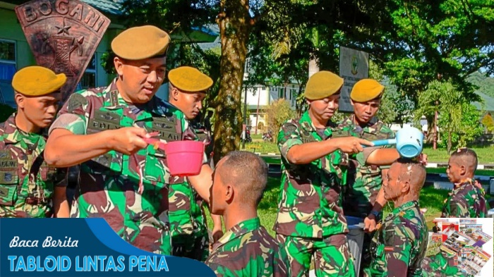 Pimpin Tradisi Masuk Satuan, Danyonarmed 19/105 Tarik Bogani Terima Warga Baru