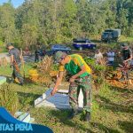 Tingkatkan Sinergitas Satgas Pamtas RI - Mly Yonarmed 10/ Bradjamusti Dan TDM Karya Bhakti Bersama