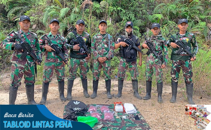 Satgas Pamtas Yonarmed 16/TK Berhasil Gagalkan Penyelundupan Narkoba Berjenis Sabu dan Ekstasi di Perbatasan RI-Malaysia