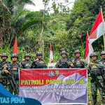 Menjaga Keutuhan NKRI, Satgas Yonif 122/TS Gelar Patroli Patok MM 4 A Perbatasan RI-PNG