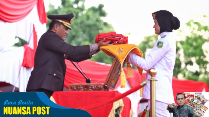 Kapolres Meranti AKBP Andi Yul LTG Pimpin Upacara Penurunan Bendera HUT RI Ke- 78