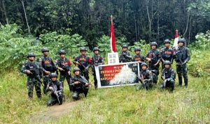 Meski Medan Sulit Satgas Yonif 122/TS Pos Scofrolama Melaksanakan Patroli Patok MM 2.3 Batas Negara RI-PNG