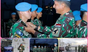 Haru dan Bangga Warnai Kenaikan Pangkat Kontingen Garuda TNI AL di Lebanon