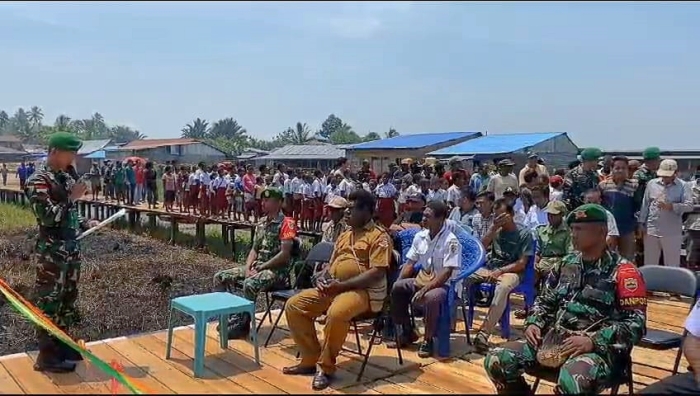 Menjadi Solusi Kesulitan Masyarakat Papua, Satgas Yonif 125/SMB Bangun Dermaga Si'mbisa Di Distrik Haju