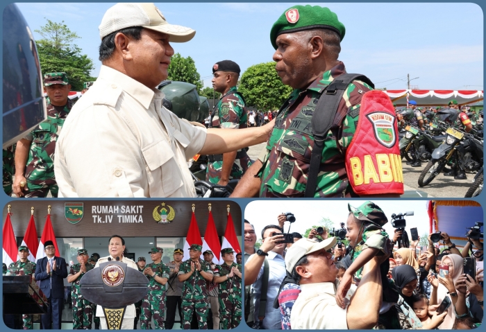 Menhan Prabowo Subianto Resmikan RS di Papua dan Serahkan Bantuan 164 Unit Kendaraan Dinas Untuk TNI-Polri