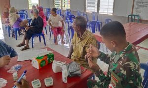 Satgas Yonif 125/SMB Bersama Nakes Gelar Posyandu Lansia di Perbatasan